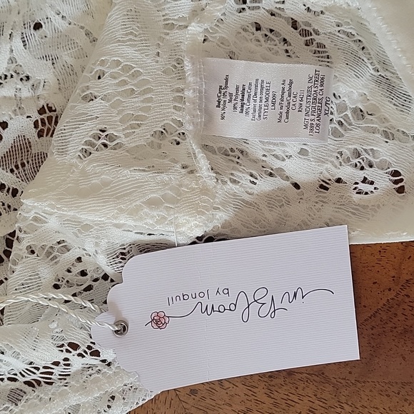 IN BLOOM by Jonquil  Stretch Lace Teddy Bodysuit, XL, Ivory, NWT - Picture 13 of 14